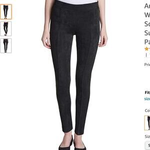 Andrew Marc Black Super Soft Stretch Faux Suede Pants Size Medium